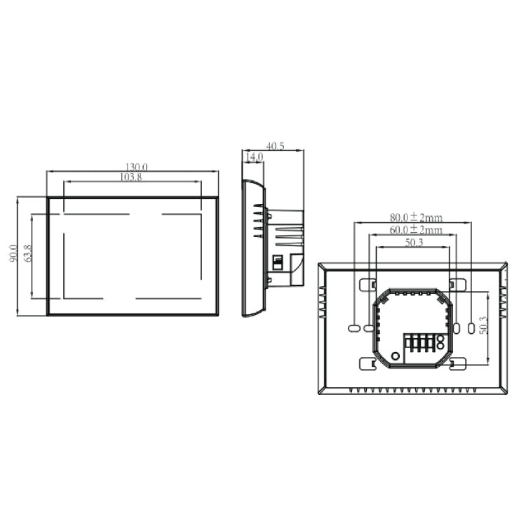 BHT-8000-GC Controlling Water/Gas Boiler Heating Energy-saving and Environmentally-friendly Smart Home Negative Display LCD Screen Round Room Thermostat without WiFi(White) - Thermostat & Thermometer by PMC Jewellery | Online Shopping South Africa | PMC Jewellery | Buy Now Pay Later Mobicred