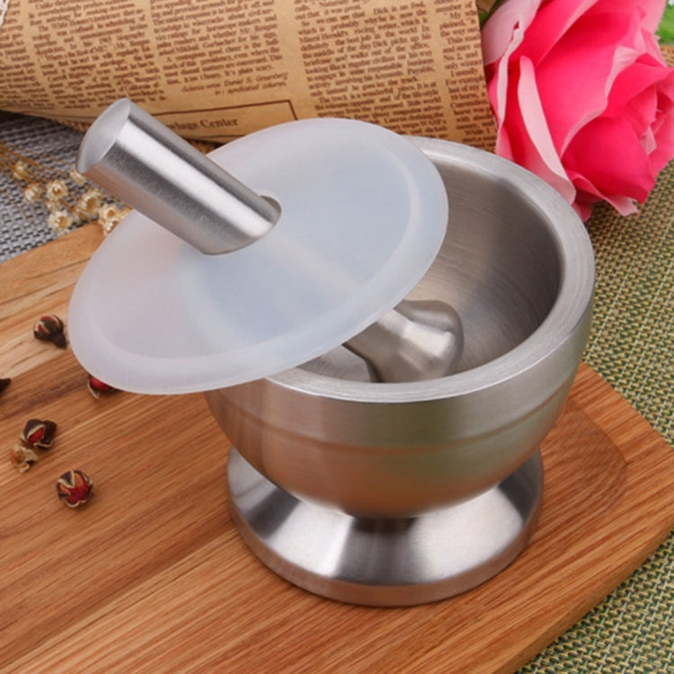 Kitchen Stainless Steel Garlic Food Mortar with Cover, Size: Small - Stirrer & Squeezer by PMC TechLife | Online Shopping South Africa | PMC TechLife | Buy Now Pay Later Mobicred