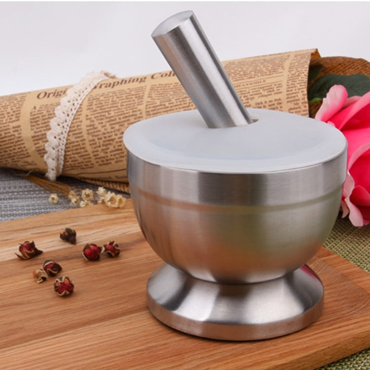 Kitchen Stainless Steel Garlic Food Mortar with Cover, Size: Small - Stirrer & Squeezer by PMC TechLife | Online Shopping South Africa | PMC TechLife | Buy Now Pay Later Mobicred