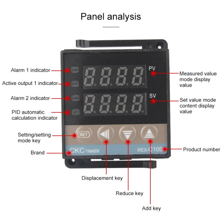 REX-C100 Thermostat + Thermocouple + SSR-25 DA Solid State Module Intelligent Temperature Control Kit - Components Kits by PMC TechLife | Online Shopping South Africa | PMC TechLife