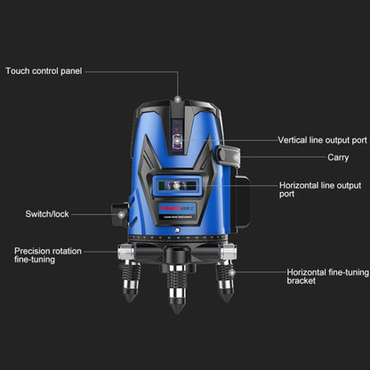MBOOS LD Blue Light 5 Line Outdoor Laser Level Instrument with Suitcase & 1m Tripod - Laser Rangefinder by PMC Jewellery | Online Shopping South Africa | PMC Jewellery | Buy Now Pay Later Mobicred