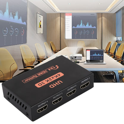 CY10 UHD 4K x 2K 3D 1 x 4 HDMI Splitter(Black) - Splitter by PMC Jewellery | Online Shopping South Africa | PMC Jewellery | Buy Now Pay Later Mobicred