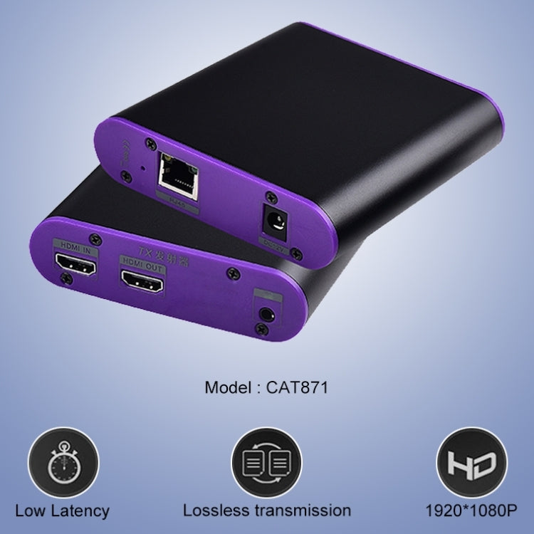 CAT871 HDMI Extender (Receiver & Sender) over CAT5e/CAT6 Cable with IR, Transmission Distance: 120m(EU Plug) - Amplifier by PMC Jewellery | Online Shopping South Africa | PMC Jewellery | Buy Now Pay Later Mobicred