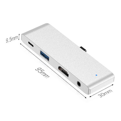 HW-TC29 4 In 1 Type-C / USB-C Multifunctional Extension HUB Adapter iPad Pro Hub (Grey) - USB HUB by PMC Jewellery | Online Shopping South Africa | PMC Jewellery | Buy Now Pay Later Mobicred