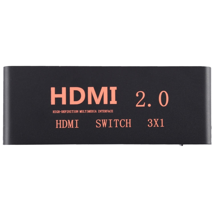 3X1 4K/60Hz HDMI 2.0 Switch with Remote Control, EU Plug - Switch by PMC Jewellery | Online Shopping South Africa | PMC Jewellery | Buy Now Pay Later Mobicred