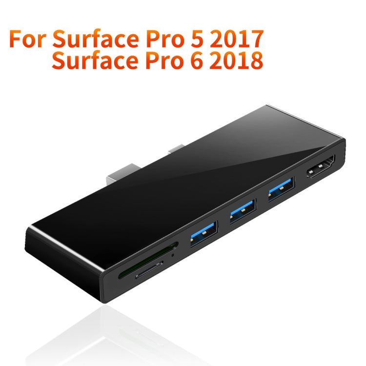 ROCKETEK SK-S5H 3 x USB 3.0 + HDMI + SD / TF Memory Card Reader HUB 4K HDMI Adapter(Black) - free shipping - PMC Jewellery - Order now!