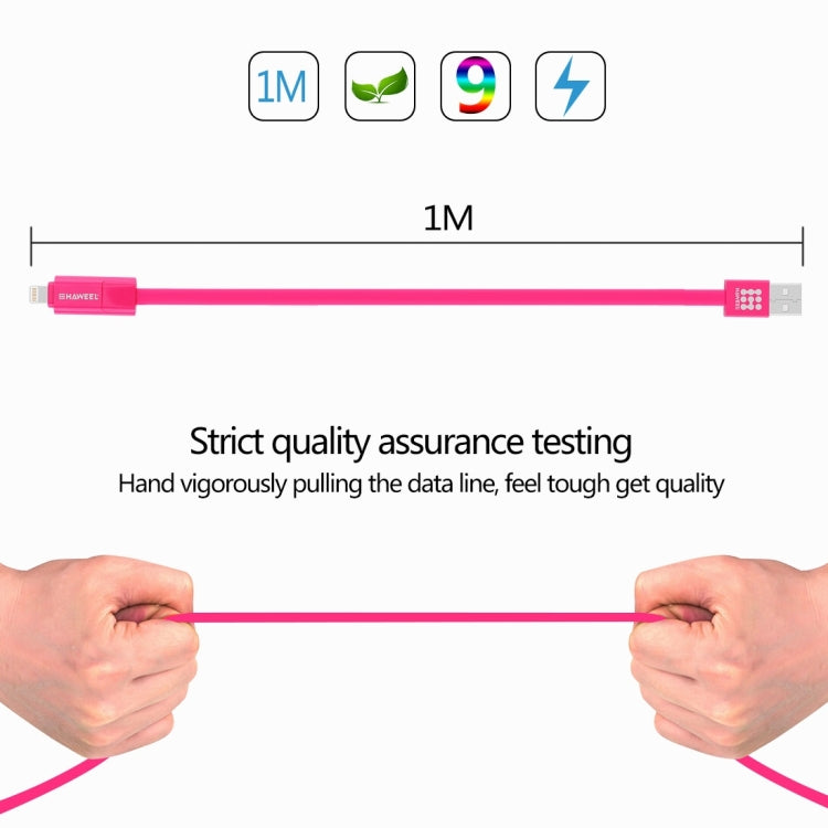 HAWEEL 1m 2 in 1 Micro USB & 8 Pin to USB Data Sync Charge Cable(Magenta) - Multifunction Cable by PMC Jewellery | Online Shopping South Africa | PMC Jewellery | Buy Now Pay Later Mobicred