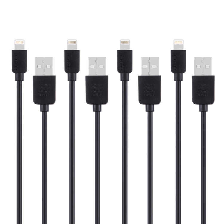 4 PCS HAWEEL 1m High Speed 8 pin to USB Sync and Charging Cable Kit for iPhone, iPad(Black) - Normal Style Cable by PMC Jewellery | Online Shopping South Africa | PMC Jewellery | Buy Now Pay Later Mobicred