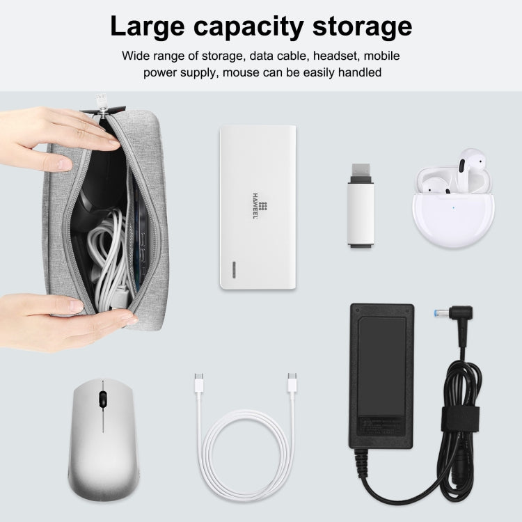 HAWEEL Electronics Organizer Storage Bag for Charger, Power Bank, Cables, Mouse, Earphones, Size: L(Grey) - Digital Storage Bag by HAWEEL | Online Shopping South Africa | PMC Jewellery | Buy Now Pay Later Mobicred