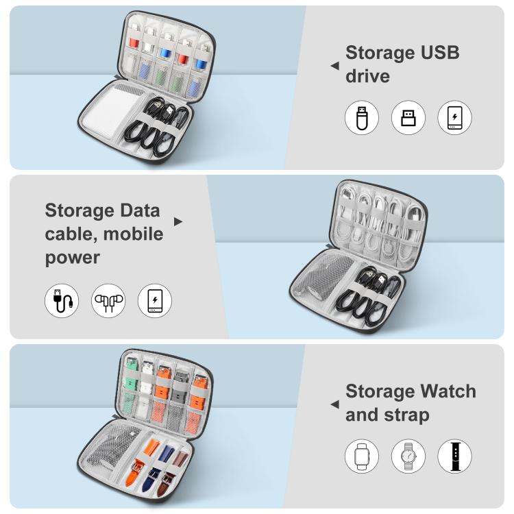 HAWEEL Watch Band Organizer Box Earphones / U Disk / Digital Cable Storage Case(Black) - free shipping - PMC TechLife - Order now!