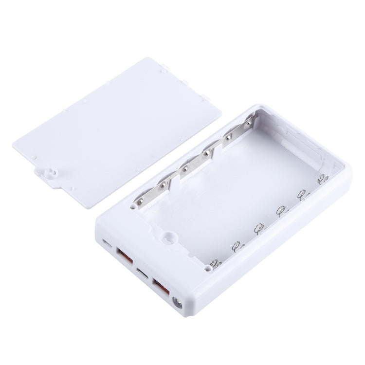 HAWEEL DIY 6 x 18650 Battery 24W Fast Charge Power Bank Box Case with Display, Not Include Battery (White) - Power Bank Box by HAWEEL | Online Shopping South Africa | PMC Jewellery | Buy Now Pay Later Mobicred