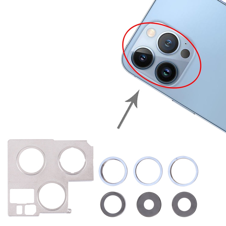 Camera Lens Cover With Retaining Bracket for iPhone 13 Pro(Sierra Blue) - Camera Series by PMC TechLife | Online Shopping South Africa | PMC TechLife | Buy Now Pay Later Mobicred