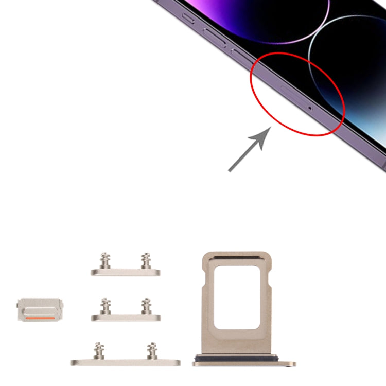 SIM Card Tray + SIM Card Tray + Side Keys for iPhone 14 Pro (Gold) - Others by PMC TechLife | Online Shopping South Africa | PMC TechLife | Buy Now Pay Later Mobicred