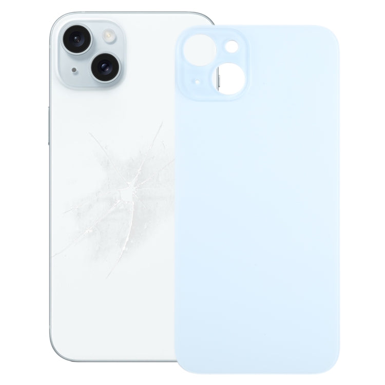 For iPhone 15 Plus Easy Replacement Big Camera Hole Glass Back Battery Cover(Blue) - Back Cover by PMC Jewellery | Online Shopping South Africa | PMC Jewellery