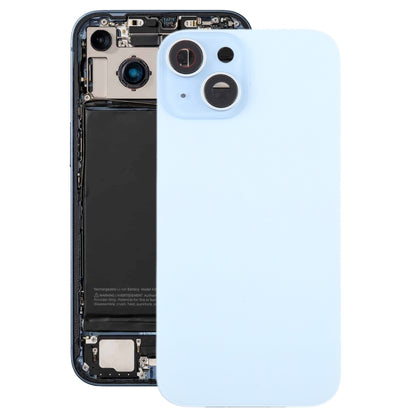 For iPhone 15 Plus Glass Battery Back Cover with Camera Lens Cover(Blue) - Back Cover by PMC Jewellery | Online Shopping South Africa | PMC Jewellery