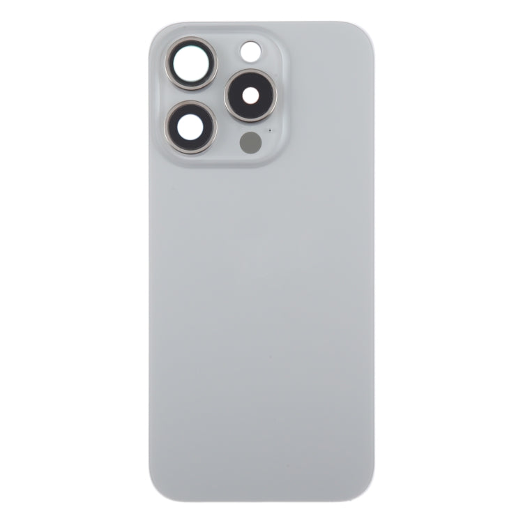 For iPhone 15 Pro Glass Battery Back Cover with Camera Lens Cover(Grey) - Back Cover by PMC Jewellery | Online Shopping South Africa | PMC Jewellery