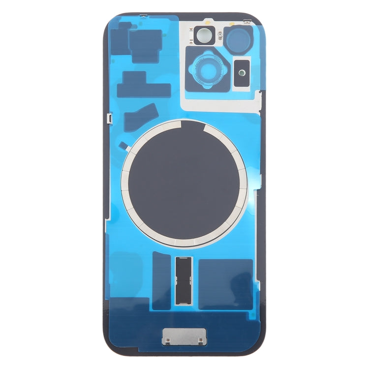 For iPhone 15 Plus Battery Back Cover with Camera Lens Cover + MagSafe Magnet(Blue) - Back Cover by PMC TechLife | Online Shopping South Africa | PMC TechLife | Buy Now Pay Later Mobicred