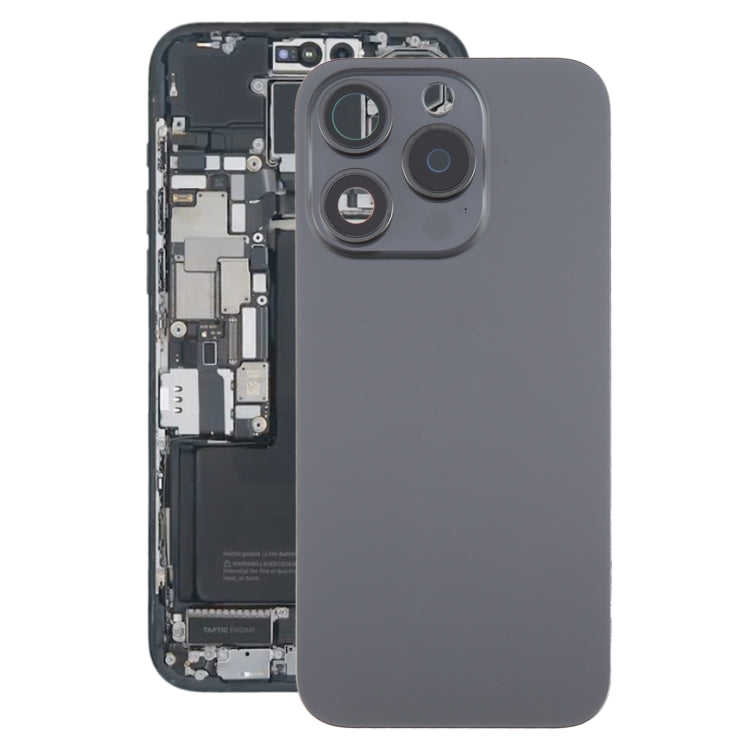 For iPhone 15 Pro Battery Back Cover with Camera Lens Cover + MagSafe Magnet(Black) - free shipping - PMC TechLife - Order now!