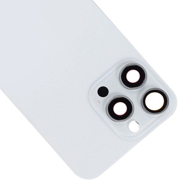 For iPhone 15 Pro Glass Battery Back Cover with Flash Bracket + Wireless Charging Module(White) - Back Cover by PMC Jewellery | Online Shopping South Africa | PMC Jewellery | Buy Now Pay Later Mobicred