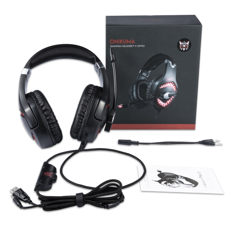 ONIKUMA K1 PRO Stereo Surround Gaming Headphone with Microphone & LED Lights(Black Blue) - Multimedia Headset by ONIKUMA | Online Shopping South Africa | PMC Jewellery | Buy Now Pay Later Mobicred