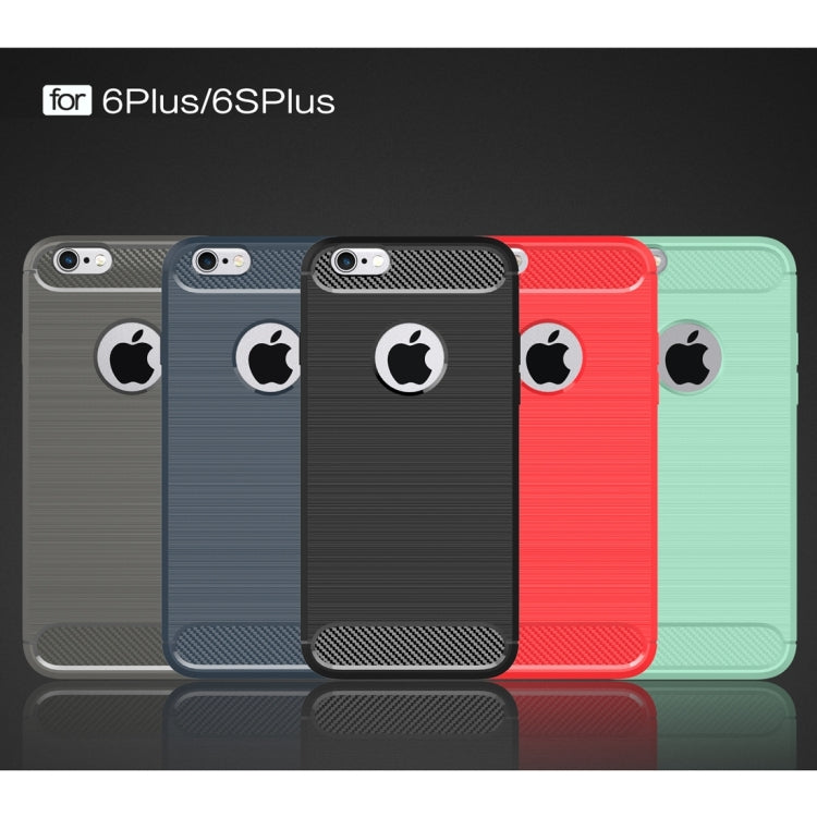 For iPhone 6 Plus & 6s Plus Brushed Texture Fiber TPU Rugged Armor Protective Case(Black) - More iPhone Cases by PMC TechLife | Online Shopping South Africa | PMC TechLife | Buy Now Pay Later Mobicred