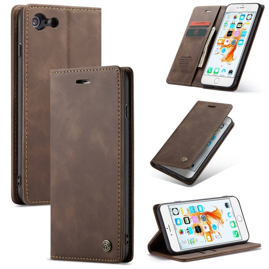 CaseMe-013 Multifunctional Retro Frosted Horizontal Flip Leather Case for iPhone 6 Plus / 6s Plus, with Card Slot & Holder & Wallet(Coffee) - More iPhone Cases by CaseMe | Online Shopping South Africa | PMC Jewellery | Buy Now Pay Later Mobicred