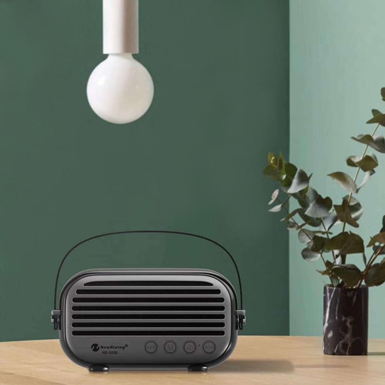 NewRixing NR-3000 Stylish Household Bluetooth Speaker with Hands-free Call Function, Support TF Card & USB & FM & AUX(Black) - free shipping - PMC Jewellery - Order now!