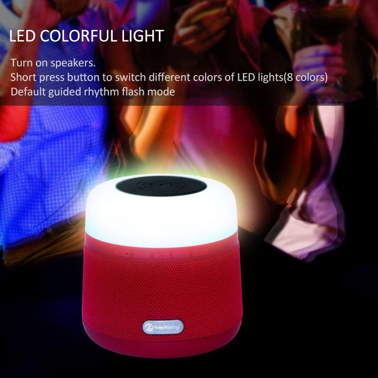 NewRixing NR-3500 Multi-function Atmosphere Light Wireless Charging Bluetooth Speaker with Hands-free Call Function, Support TF Card & USB & FM & AUX(Black) - free shipping - PMC Jewellery - Order now!