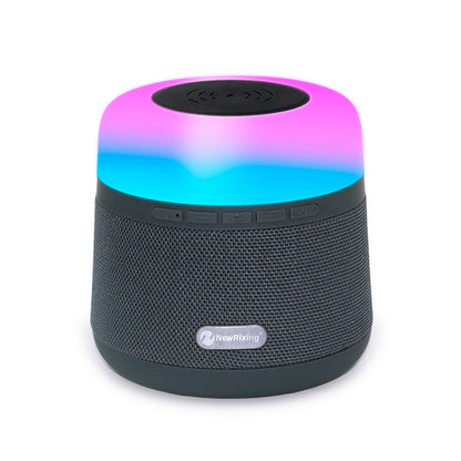 NewRixing NR-3500 Multi-function Atmosphere Light Wireless Charging Bluetooth Speaker with Hands-free Call Function, Support TF Card & USB & FM & AUX (Grey) - Desktop Speaker by NewRixing | Online Shopping South Africa | PMC Jewellery | Buy Now Pay Later Mobicred