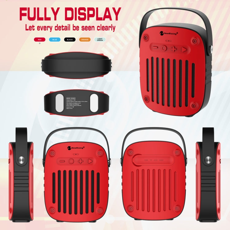 NewRixing NR-4014 Outdoor Portable Hand-held Bluetooth Speaker with Hands-free Call Function, Support TF Card & USB & FM & AUX (Red) - Desktop Speaker by NewRixing | Online Shopping South Africa | PMC Jewellery | Buy Now Pay Later Mobicred