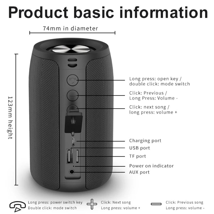 ZEALOT S32 5W HiFi Bass Wireless Bluetooth Speaker, Support Hands-free / USB / AUX (Blue) - Desktop Speaker by ZEALOT | Online Shopping South Africa | PMC TechLife | Buy Now Pay Later Mobicred