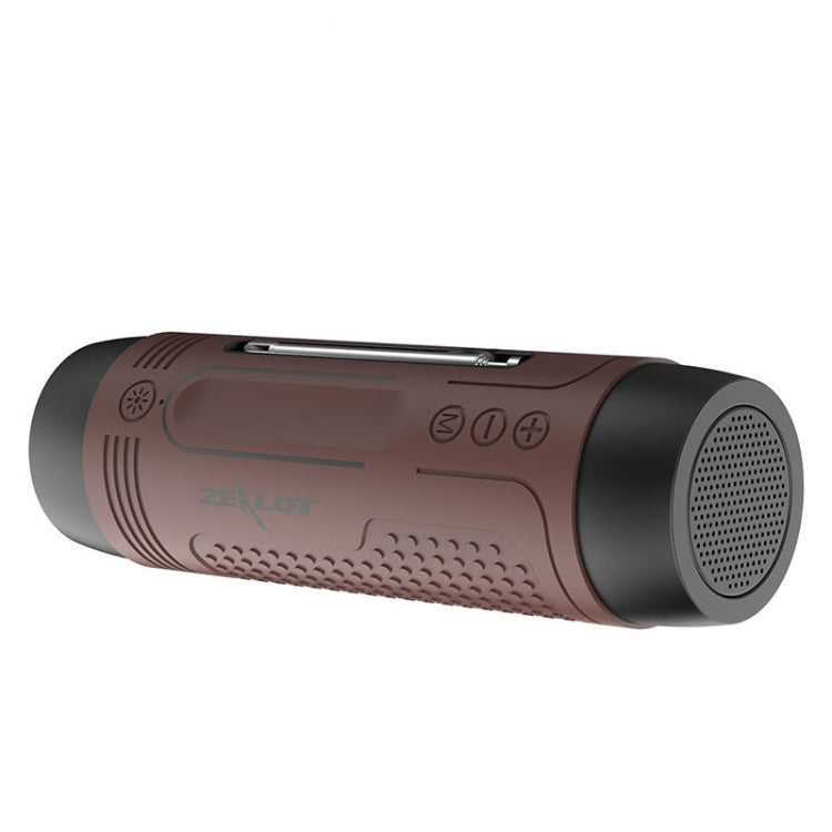 ZEALOT A2 Multifunctional Bass Wireless Bluetooth Speaker, Built-in Microphone, Support Bluetooth Call & AUX & TF Card & LED Lights (Brown) - free shipping - PMC Jewellery - Order now!