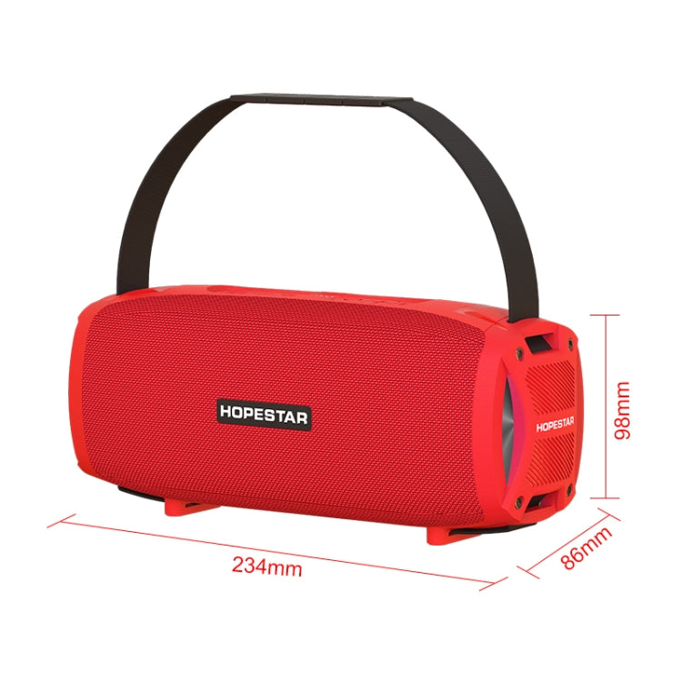 HOPESTAR H24 Pro TWS Portable Outdoor Waterproof Woven Textured Bluetooth Speaker with Rhythm Light, Support Hands-free Call & U Disk & TF Card & 3.5mm AUX & FM (Red) - Desktop Speaker by HOPESTAR | Online Shopping South Africa | PMC Jewellery | Buy Now Pay Later Mobicred