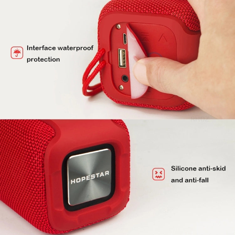 HOPESTAR P15 Portable Outdoor Waterproof Wireless Bluetooth Speaker, Support Hands-free Call & U Disk & TF Card & 3.5mm AUX (Red) - Desktop Speaker by HOPESTAR | Online Shopping South Africa | PMC Jewellery | Buy Now Pay Later Mobicred