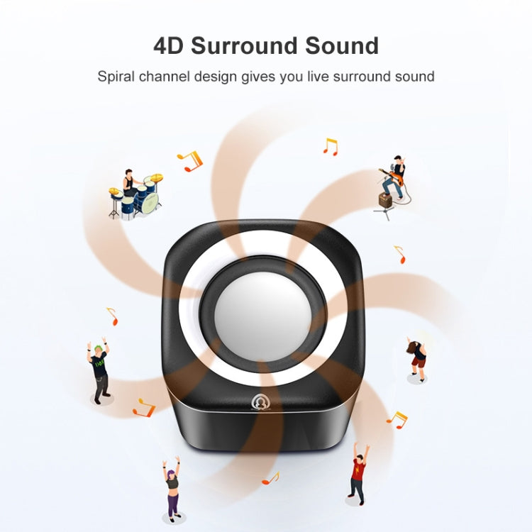 A1 USB Wire-controlled 9D Subwoofer Sound Mini Wired Speaker, Premium Version(White) -  by PMC Jewellery | Online Shopping South Africa | PMC Jewellery | Buy Now Pay Later Mobicred