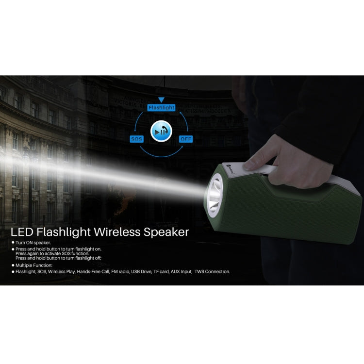 NewRixing NR-2028 Portable Lighting Wireless Bluetooth Stereo Speaker Support TWS Function Speaker (Green) - free shipping - PMC Jewellery - Order now!