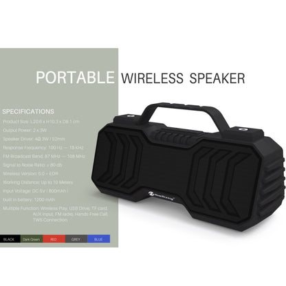 NewRixing NR-2029 Portable Wireless Bluetooth Stereo Speaker Support TWS Function Speaker(Grey) - Desktop Speaker by NewRixing | Online Shopping South Africa | PMC Jewellery | Buy Now Pay Later Mobicred