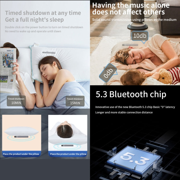 QY08 Bluetooth Bone Conduction Pillow Speaker (Grey) - Desktop Speaker by PMC TechLife | Online Shopping South Africa | PMC TechLife