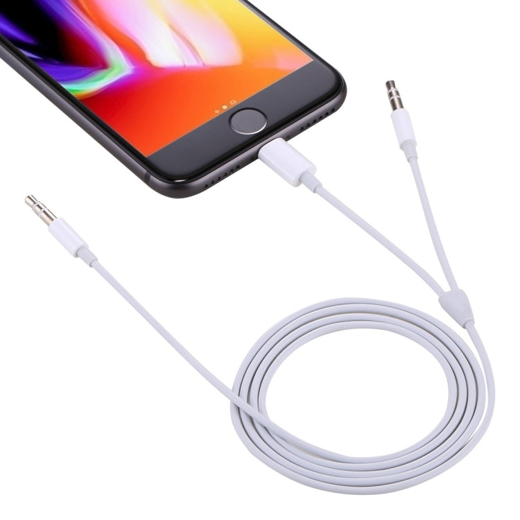 MH030 1m 2 in 1 8 Pin Male & 3.5mm Male to 3.5mm Male AUX Audio Cable For iPhone, iPad, Samsung, Huawei, Xiaomi, HTC - Video & Audio Cable by PMC Jewellery | Online Shopping South Africa | PMC Jewellery | Buy Now Pay Later Mobicred