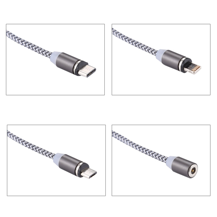 1.05m 8 Pin + Micro USB + USB-C / Type-C to USB Weave Data Sync Charging Cable with LED Indicator - Charging Cable & Head by PMC Jewellery | Online Shopping South Africa | PMC Jewellery | Buy Now Pay Later Mobicred