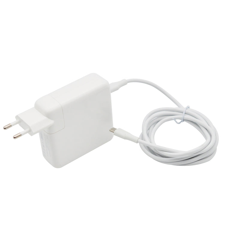 61W Type-C Power Adapter Portable Charger with 1.8m Type-C Charging Cable, EU Plug(White) - free shipping - PMC TechLife - Order now!