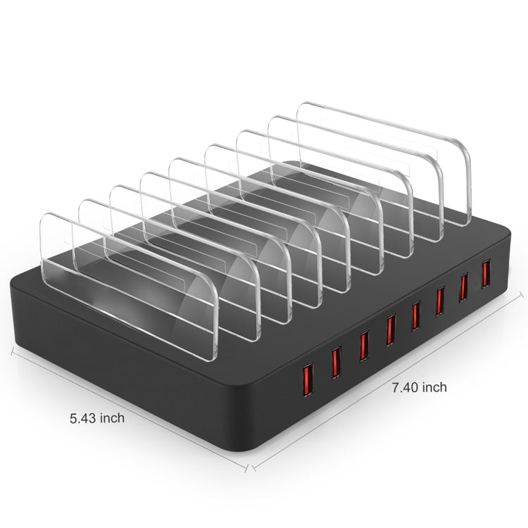 X6 96W 2.4A 8 USB Ports Smart Charger with Detachable Bezel, AU Plug(Black) - Multifunction Charger by PMC Jewellery | Online Shopping South Africa | PMC Jewellery | Buy Now Pay Later Mobicred