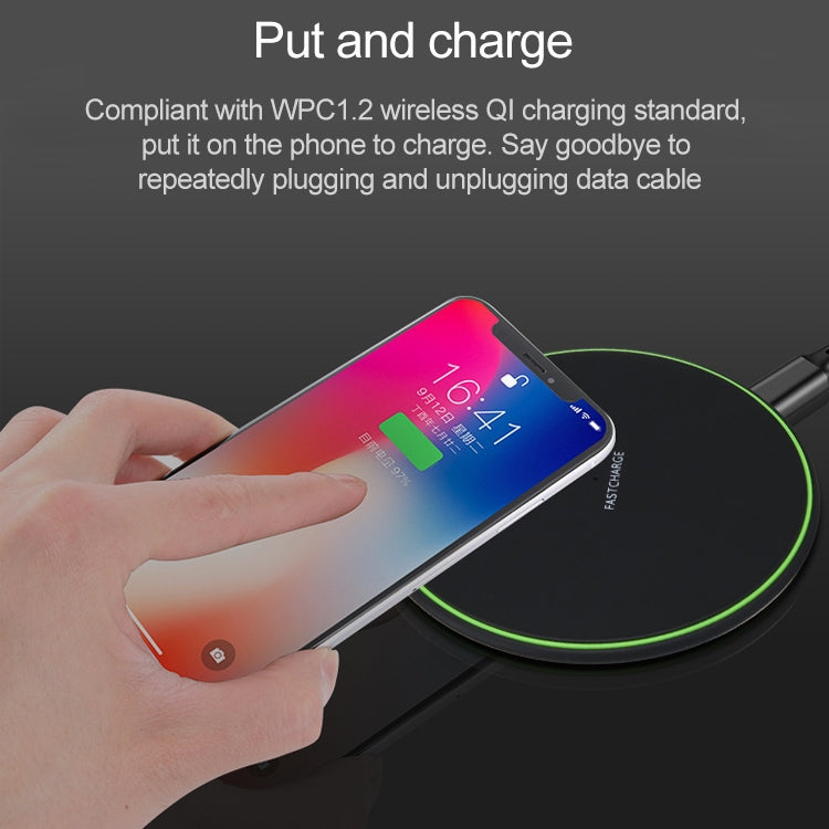 KD-1 Ultra-thin 10W Fast Charging Wireless Charger for Android Phones & iPhone(Black) - Wireless Charger by PMC Jewellery | Online Shopping South Africa | PMC Jewellery | Buy Now Pay Later Mobicred