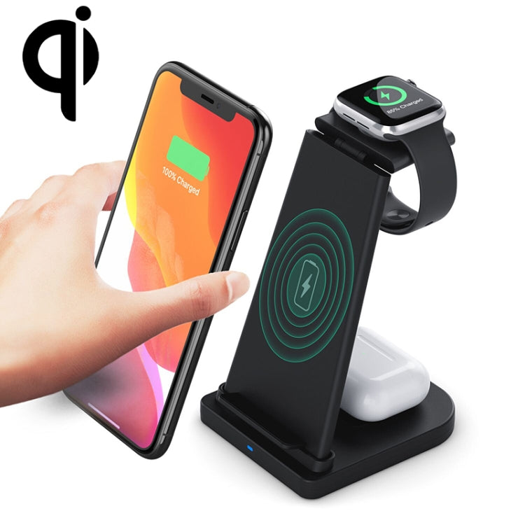 HQ-UD21 3 in 1 Folding Mobile Phone Watch Multi-Function Charging Stand Wireless Charger for iPhones & Apple Watch & Airpods (Black) - Wireless Charger by PMC TechLife | Online Shopping South Africa | PMC TechLife