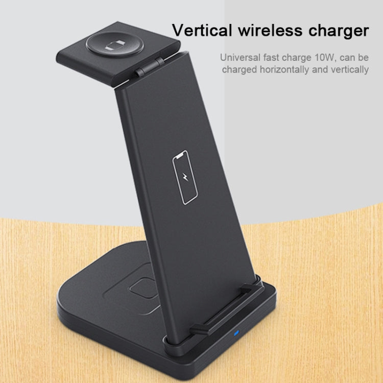 HQ-UD21 3 in 1 Folding Mobile Phone Watch Multi-Function Charging Stand Wireless Charger for iPhones & Apple Watch & Airpods (Black) - Wireless Charger by PMC TechLife | Online Shopping South Africa | PMC TechLife