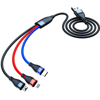 40W 5A USB to Micro USB + USB-C / Type-C + 8 Pin Fast Charging Data Cable, Cable Length: 1.2m - Multifunction Cable by PMC Jewellery | Online Shopping South Africa | PMC Jewellery | Buy Now Pay Later Mobicred