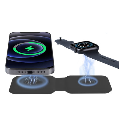 Q500 Foldable Magnetic Dual Wireless Charger for Phones / iWatch / AirPods(Black) - Wireless Charger by PMC Jewellery | Online Shopping South Africa | PMC Jewellery | Buy Now Pay Later Mobicred