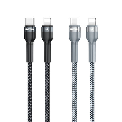 REMAX RC-171 Jany Series 1m PD20W USB to 8 Pin Aluminum Alloy Braid Fast Charging Data Cable (Black) - Normal Style Cable by REMAX | Online Shopping South Africa | PMC Jewellery | Buy Now Pay Later Mobicred