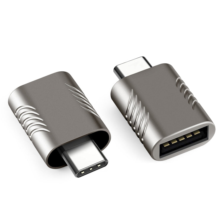 2 PCS SBT-148 USB-C / Type-C Male to USB 3.0 Female Zinc Alloy Adapter(Cosmic Grey) - Converter & Adapter by PMC Jewellery | Online Shopping South Africa | PMC Jewellery | Buy Now Pay Later Mobicred