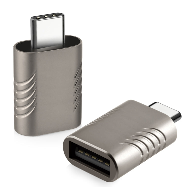 2 PCS SBT-148 USB-C / Type-C Male to USB 3.0 Female Zinc Alloy Adapter(Cosmic Grey) - Converter & Adapter by PMC Jewellery | Online Shopping South Africa | PMC Jewellery | Buy Now Pay Later Mobicred